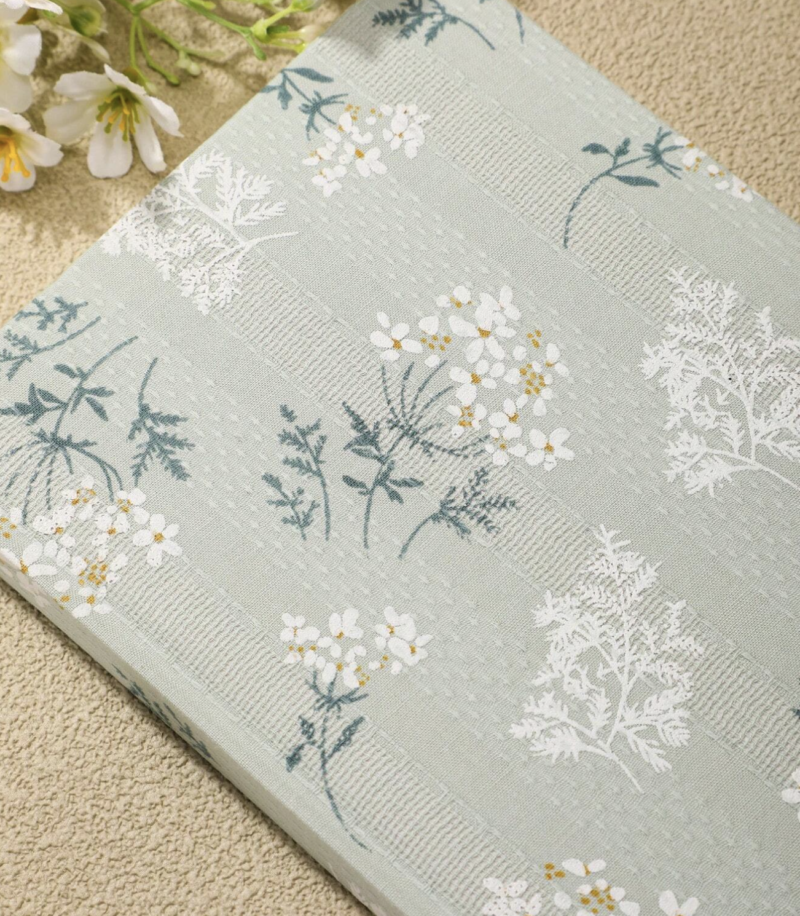 Flower Patterned Artistic Notebook With Fabric Cover - Image 2