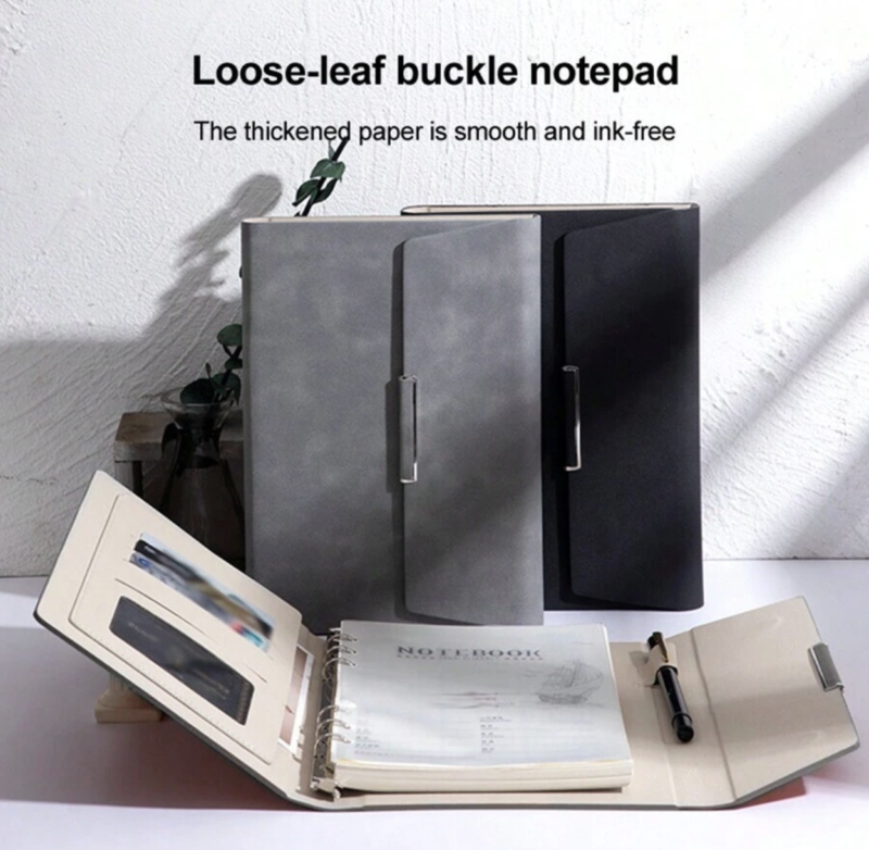 Elegant Tri-Fold Leather Notebook - Spiral, Detachable Pages