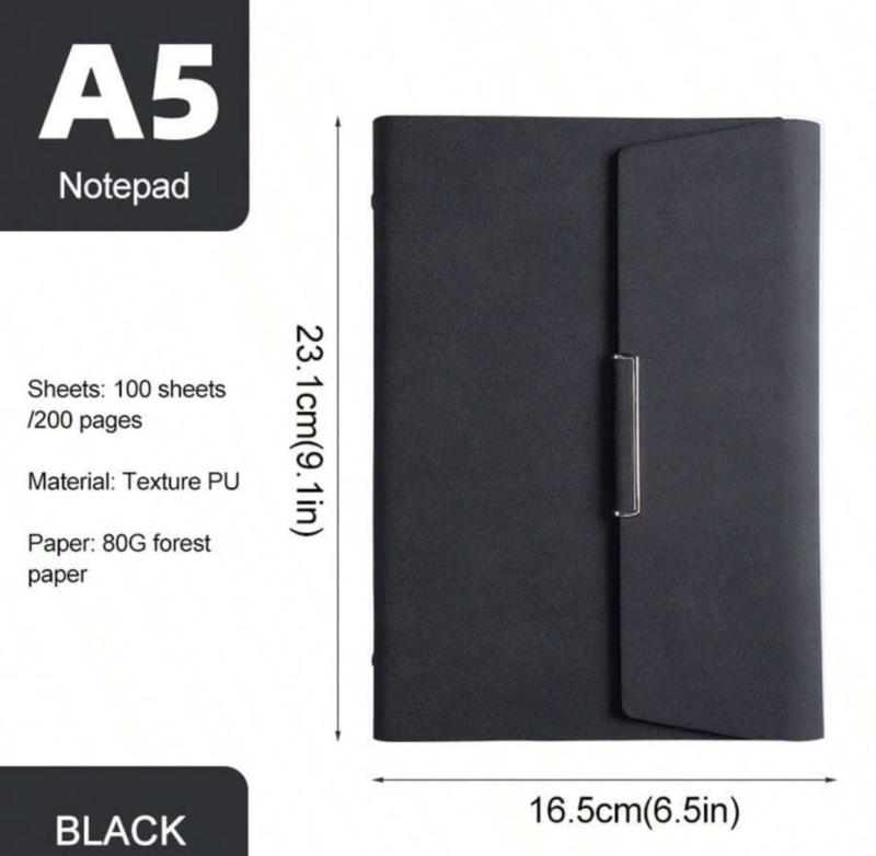 Elegant Tri-Fold Leather Notebook - Spiral, Detachable Pages - Image 5